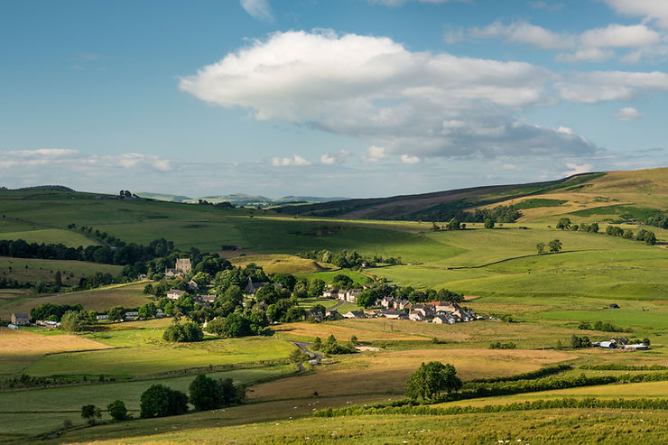 The village of Elsdon in Redesdale, Northumberland National Park, England