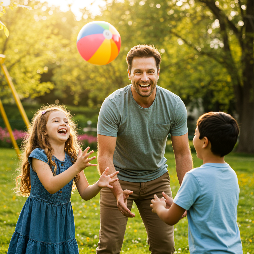 Dad Looking After Kids
